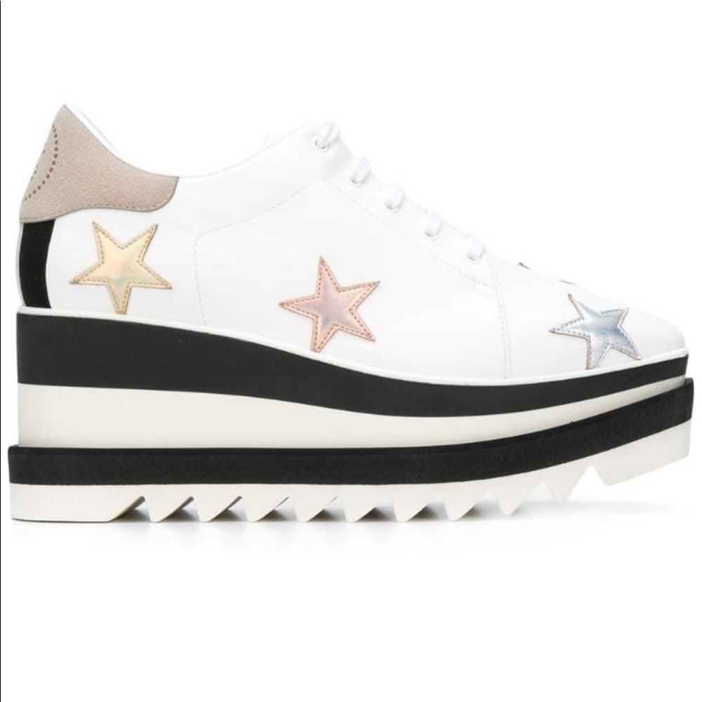 Stella McCartney Elyse Star Platform Shoes White